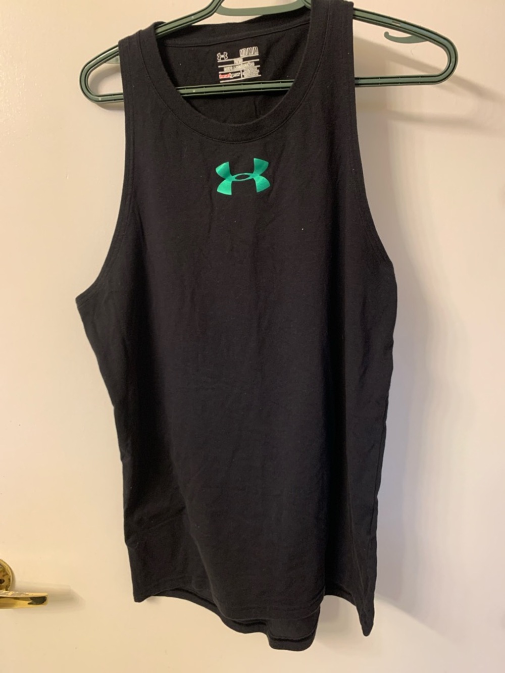 Under Armour Black Tank with Teal Logo Accent